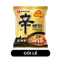 NONGSHIM - Mì Shin Ramyun hương vị Gà cay, Mì gà cay Shin Ramyun, Mì gà cay Hàn Quốc, Mì ăn liền - 136g/gói - 00593