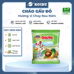 ASIAFOODS - Cháo Gấu Đỏ hương vị Chay rau nấm, Cháo Gấu Đỏ chay rau nấm, Cháo chay Gấu Đỏ rau nấm - 50g/gói - 00848