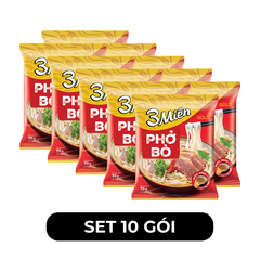 UNIBEN - Phở 3 Miền Gold hương vị Bò, Phở bò 3 Miền Gold, Phở thịt bò 3 Miền Gold phở ăn liền - 75g/gói  - 00362