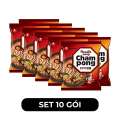 NONGSHIM - Mì Champong hương vị mực cay, Mì mực hải sản Champong, Mì mực cay Champong Hàn Quốc - 124g/gói - 00448