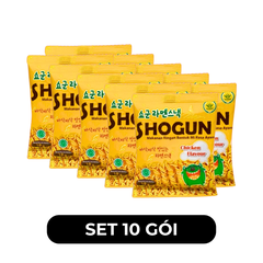 RUSINDO - Snack mì Shogun hương vị Gà, Snack mì tôm trẻ em Shogun ăn liền, Mì ăn liền Shogun Hàn Quốc - 18g/gói - 00689