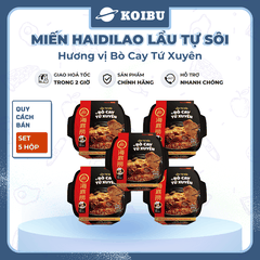YIHAI - Lẩu tự sôi Haidilao hương vị Bò cay Tứ Xuyên, Hadilao Lẩu bò cay Tứ Xuyên Hadilao ăn liền - 435g/hộp - 00788
