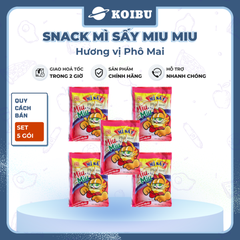 HONG HUNG - Mì sấy Miu Miu hương vị Phô mai, Snack mì MiuMiu phô mai ăn liền, Mì trẻ em Miu Miu - 20g/gói - 00071