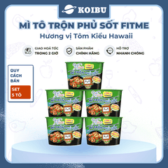 THIEN HUONG FOOD - Mì tô trộn phủ sốt Fitme hương vị tôm kiểu Hawaii, Mì tô trộn Fitme tôm kiểu Hawaii - 110g/tô - 00798