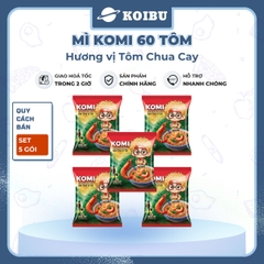 MASAN - Mì Komi hương vị Tôm chua cay, Komi Mì tôm chua cay Komi, Mì Kokomi tôm chua cay ăn liền - 60g/gói - 00809
