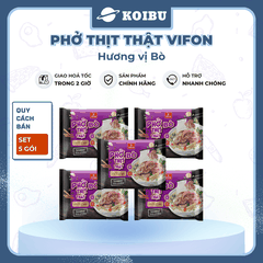 VIFON - Phở Vifon thịt thật hương vị Bò, Vifon Phở bò thịt thật Vifon, Phở thịt thật Vifon ăn liền - 90g/gói - 00813
