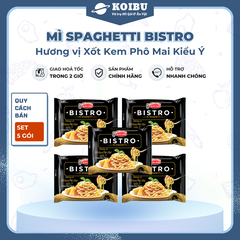 ACECOOK - Mì spaghetti Bistro Xốt kem phô mai kiểu Ý, mì spaghetti Bistro hương vị xốt phô mai, mì spaghetti xốt kem phô mai Bistro - 100g/gói - 00074