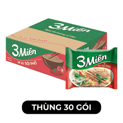 UNIBEN - Mì 3 Miền hương vị Bò Sợi Phở - Mì gói Bò sợi phở ăn liền, Mì Bò sợi phở 3 Miền gói - 65g/gói - 00495