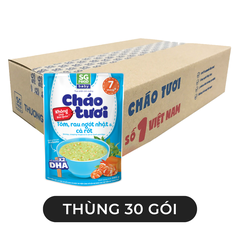 SG FOOD - Cháo tươi SG Food Baby hương vị Tôm, rau ngót Nhật & cà rốt, Cháo Tôm SGFood Baby ăn liền - 240g/gói - 00577