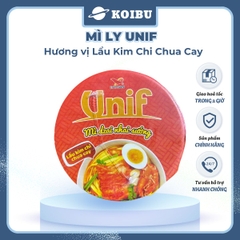 UNI-PRESIDENT - Mì Unif ly hương vị Lẩu Kim Chi Chua Cay, Mì Dzai Dzai ly lẩu kim chi chua cay - 62g/ly - 00295