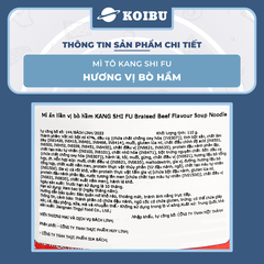KANG SHI FU - Mì tô Kang Shi Fu hương vị Bò hầm, Mì Kang Shi Fu ăn liền, Mì ăn liền Trung Hoa - 110g/tô - 00591