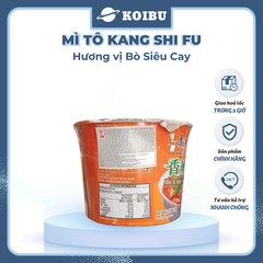 KANG SHI FU - Mì tô Kang Shi Fu hương vị Bò siêu cay, Mì Kang Shi Fu ăn liền, Mì ăn liền Trung Hoa - 108g/tô - 00590