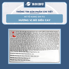 KANG SHI FU - Mì tô Kang Shi Fu hương vị Bò siêu cay, Mì Kang Shi Fu ăn liền, Mì ăn liền Trung Hoa - 108g/tô - 00590
