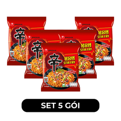 NONGSHIM - Mì xào khô Shin Ramyun hương vị cay, Mì xào Shin Ramyun cay ăn liền, Mì xào cay Hàn Quốc - 131g/gói - 00465