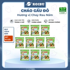 ASIAFOODS - Cháo Gấu Đỏ hương vị Chay rau nấm, Cháo Gấu Đỏ chay rau nấm, Cháo chay Gấu Đỏ rau nấm - 50g/gói - 00848