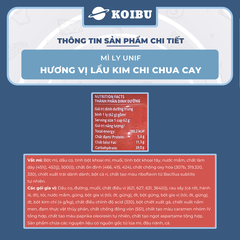 UNI-PRESIDENT - Mì Unif ly hương vị Lẩu Kim Chi Chua Cay, Mì Dzai Dzai ly lẩu kim chi chua cay - 62g/ly - 00295