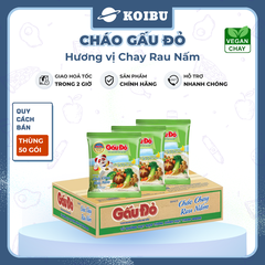 ASIAFOODS - Cháo Gấu Đỏ hương vị Chay rau nấm, Cháo Gấu Đỏ chay rau nấm, Cháo chay Gấu Đỏ rau nấm - 50g/gói - 00848