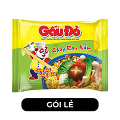 ASIAFOODS - Mì Gấu Đỏ hương vị Chay rau nấm, Mì Chay rau nấm Gấu Đỏ, Mì gói Gấu Đỏ Chay rau nấm - 60g/gói - 00324