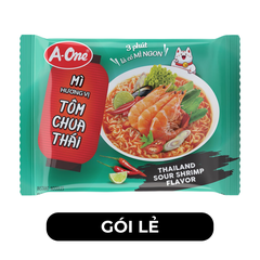 A ONE - Mì A-One gói hương vị Tôm chua Thái, Mì Tôm chua Thái A-One, Mì ăn liền A-One, Mì gói Aonei - 85g/gói - 00519
