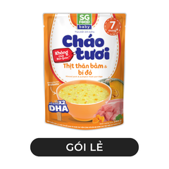 SG FOOD - Cháo tươi SG Food Baby hương vị Thịt thăn bằm & bí đỏ, Cháo Thịt thăn bằm bí đỏ SGFood Baby - 240g/gói - 00578
