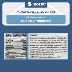 PALDO - Mì trộn Koreno hương vị Tokbokki, Koreno Mì trộn Tokbokki Koreno, Mì Koreno Hàn Quốc ăn liền - 74g/gói - 00159