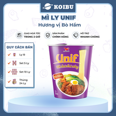 UNI-PRESIDENT - Mì Unif ly hương vị Bò Hầm, Dzai Dzai mì ly bò hầm, Mì bò hầm ly Unif - 62g/ly - 00486