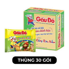 ASIAFOODS - Mì Gấu Đỏ hương vị Chay rau nấm, Mì Chay rau nấm Gấu Đỏ, Mì gói Gấu Đỏ Chay rau nấm - 60g/gói - 00324