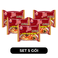 OTTOGI - Mì nấu Jin hải sản Tôm và mực, Mì nấu hải sản Tôm và mực Jin, Mì Jin nấu hải sản Tôm & mực - 120g/gói - 00523