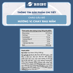 ASIAFOODS - Cháo Gấu Đỏ hương vị Chay rau nấm, Cháo Gấu Đỏ chay rau nấm, Cháo chay Gấu Đỏ rau nấm - 50g/gói - 00848