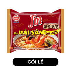 OTTOGI - Mì nấu Jin hải sản Tôm và mực, Mì nấu hải sản Tôm và mực Jin, Mì Jin nấu hải sản Tôm & mực - 120g/gói - 00523