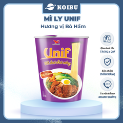 UNI-PRESIDENT - Mì Unif ly hương vị Bò Hầm, Dzai Dzai mì ly bò hầm, Mì bò hầm ly Unif - 62g/ly - 00486