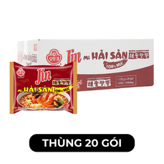 OTTOGI - Mì nấu Jin hải sản Tôm và mực, Mì nấu hải sản Tôm và mực Jin, Mì Jin nấu hải sản Tôm & mực - 120g/gói - 00523
