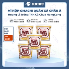 MASAN - Mì hộp Omachi quán xá châu Á hương vị Trứng thịt cà chua HongKong, Hộp đồ ăn quán xá châu Á - 107g/hộp - 00807