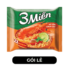 UNIBEN - Mì 3 Miền hương vị Tôm Chua Cay - Mì gói 3 Miền hương vị Tôm Chua Cay - 65g/gói - 00356