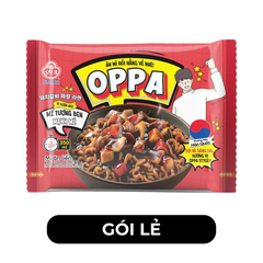 OTOKI - Mì tương đen Oppa hương vị Sườn heo, Mì Oppa tương đen sườn heo, Mì tương đen sườn heo Oppa - 65g/gói - 00246