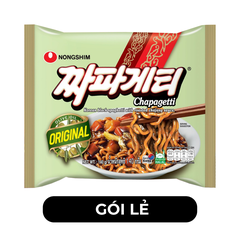 NONGSHIM - Mì trộn tương đen Chapagetti hương vị Không cay, Mì tương đen không cay gói, Mì Hàn Quốc - 140g/gói - 00446