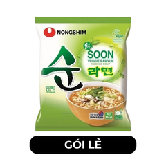 NONGSHIM - Mì chay Nongshim Soon Veggie, Mì Nongshim chay, Mì chay Soon Veggie, Mì chay Hàn Quốc - 112g/gói - 00447