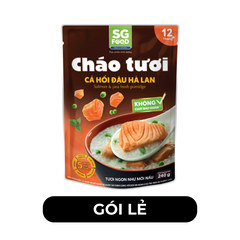 SG FOOD - Cháo tươi SG Food hương vị Cá hồi đậu Hà Lan, Cháo tươi Cá hồi đậu Hà Lan ăn liền SG Food - 240g/gói - 00634
