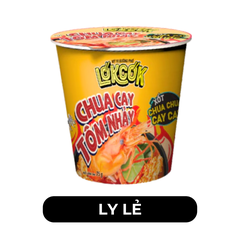 WORLD SPICE - Mì ly LókCók hương vị Chua cay tôm nhảy, Mì ly tôm chua cay LokCok ăn liền, Mì Lokcok ly - 75g/ly - 00773