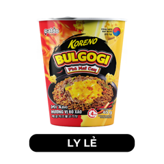 PALDO - Mì ly xào Koreno Bulgogi phô mai cay hương vị Bò cay, Mì Koreno Bò xào Bulgogi phô mai cay ly - 65g/ly - 00278