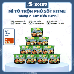 THIEN HUONG FOOD - Mì tô trộn phủ sốt Fitme hương vị tôm kiểu Hawaii, Mì tô trộn Fitme tôm kiểu Hawaii - 110g/tô - 00798