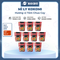MASAN - Mì ly Kokomi hương vị Tôm chua cay, Mì tôm chua cay Kokomi ly, Kokomi mì ly ăn liền Kokomi - 66g/ly - 00862
