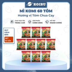 MASAN - Mì Komi hương vị Tôm chua cay, Komi Mì tôm chua cay Komi, Mì Kokomi tôm chua cay ăn liền - 60g/gói - 00809
