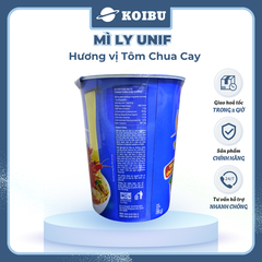 UNI-PRESIDENT - Mì Unif ly hương vị Tôm Chua Cay, Mì ly tôm chua cay, Dzai Dzai ly tôm chua cay - 62g/ly - 00464
