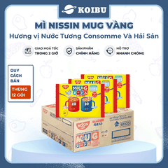 NISSIN - Mì Nissin Mug vàng, Mì Mug Nissin vàng ăn liền, Mì Nissin ăn dặm cho bé từ 12 tháng - 94g/gói - 00795