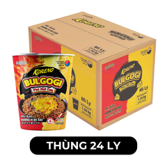 PALDO - Mì ly xào Koreno Bulgogi phô mai cay hương vị Bò cay, Mì Koreno Bò xào Bulgogi phô mai cay ly - 65g/ly - 00278