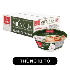 VIFON - Bánh Đa tô Vifon hương vị Cua (có thịt cua thật), Vifon tô bánh đa cua ăn liền - 105g/tô - 00180