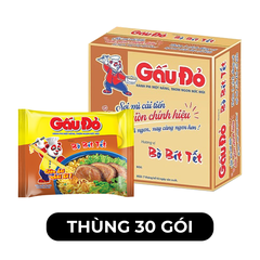 ASIAFOODS - Mì Gấu Đỏ hương vị Bò bít tết, Mì Bò bít tết Gấu Đỏ, Mì gói ăn liền Gấu Đỏ Bò bít tết - 63g/gói - 00328