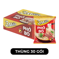 UNIBEN - Phở 3 Miền Gold hương vị Bò, Phở bò 3 Miền Gold, Phở thịt bò 3 Miền Gold phở ăn liền - 75g/gói  - 00362