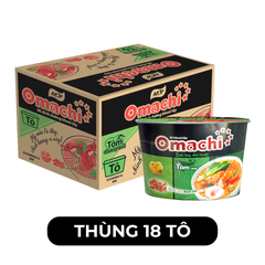 MASAN - Mì tô khoai tây Omachi hương vị Lẩu tôm càng, Mì Omachi Tôm chua cay tô, Mì khoai tây Omachi - 90g/tô - 00107